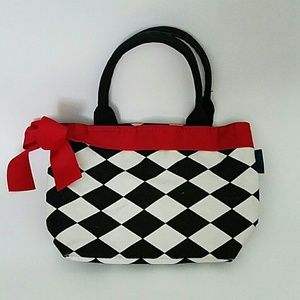 SOLD-Cute Retro Checkered Purse Black White & Red