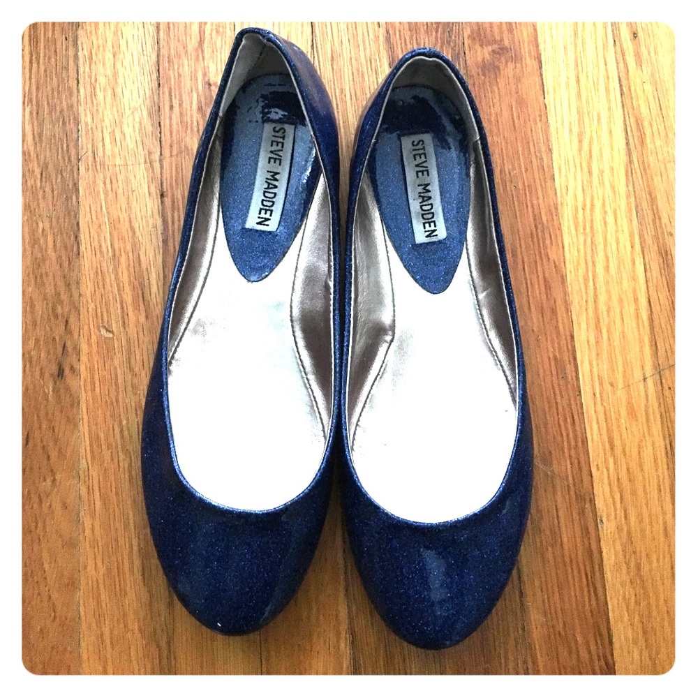 Navy with blue sparkles Steve Madden flats