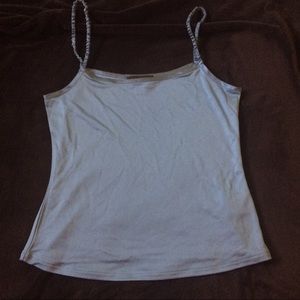 100% SILK BABY BLUE TANK TOP