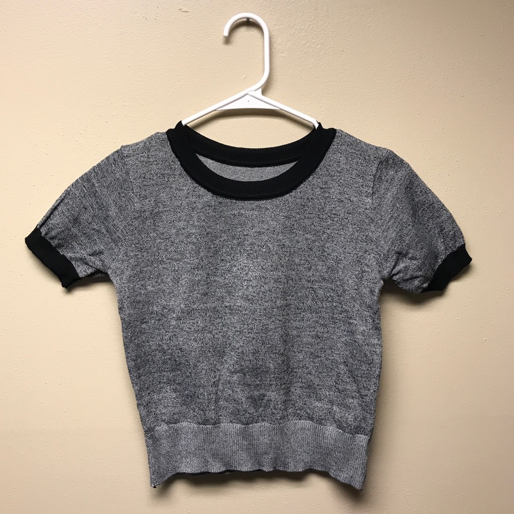 Grey Ribbed Tee