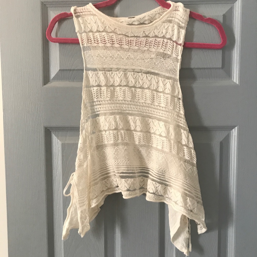 Free People White Lace Muscle Tank