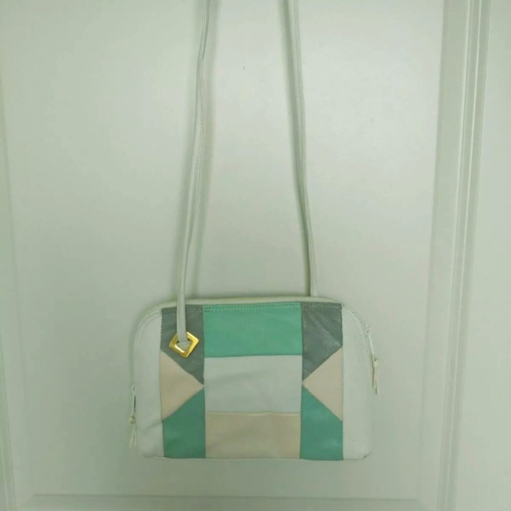 Vintage Mint, Grey and Peach Purse