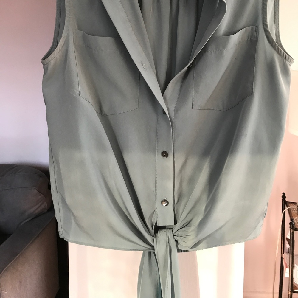 Aqua blue silk shirt