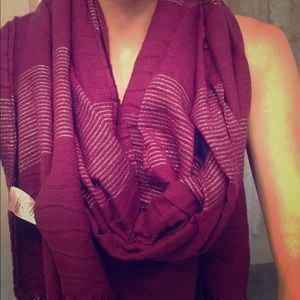 Royal Purple Scarf with Silver stripe detailing