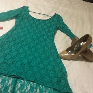 Aqua Slim Fitted Floral Cover Quarter Sleeve Party