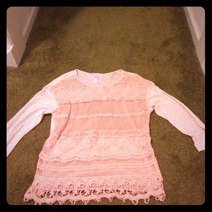 Blush lace top