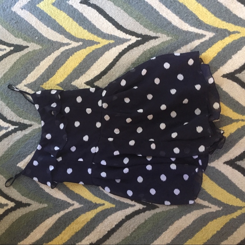 Polka Dot Navy Blue Romper