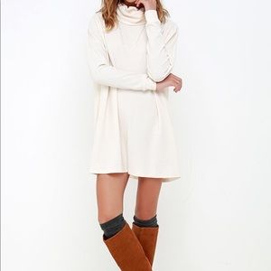 Cream Long Sleeve Dress