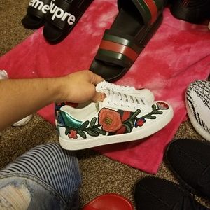 gucci ace floral mens