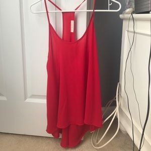 Red razorback tank top