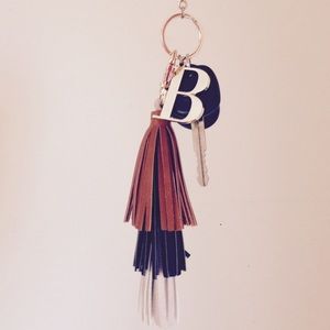 Brown, Black and Silver Tassel Keychain