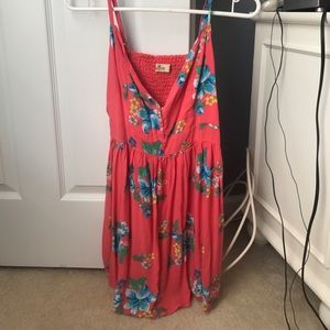 Coral floral dress