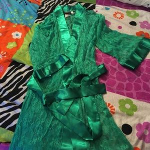 Green lace like robe