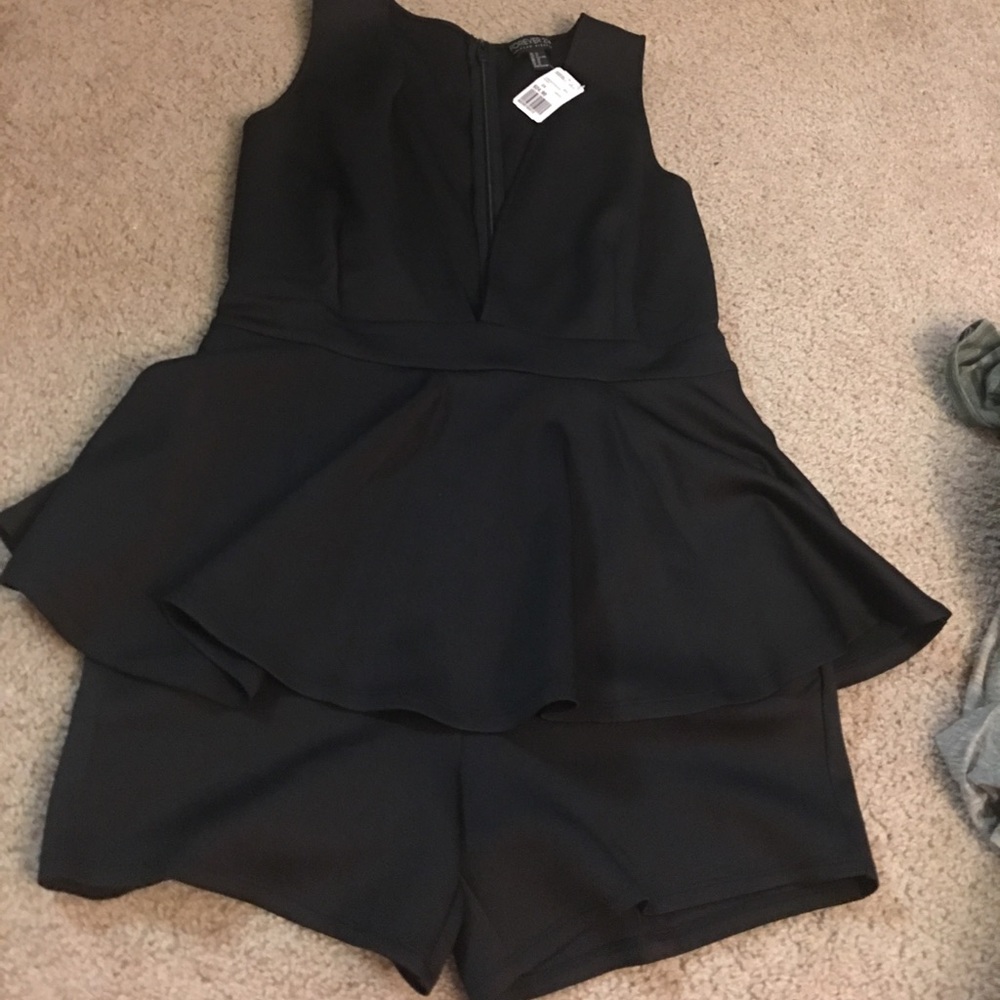 Black plus size romper