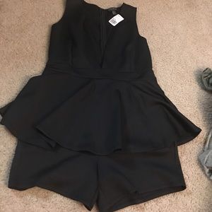 Black plus size romper