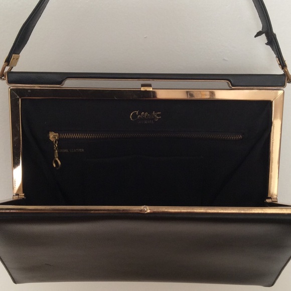 Coblentz black leather clasp handbag clutch purse - Picture 2 of 6