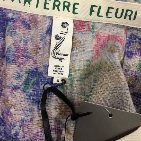 Floreat Anthropologie Floral Pencil Skirt Sz 6 NWT - Picture 3 of 4