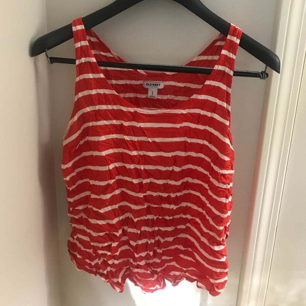 Orange and Whit Stripped Tank Top from Old Navy