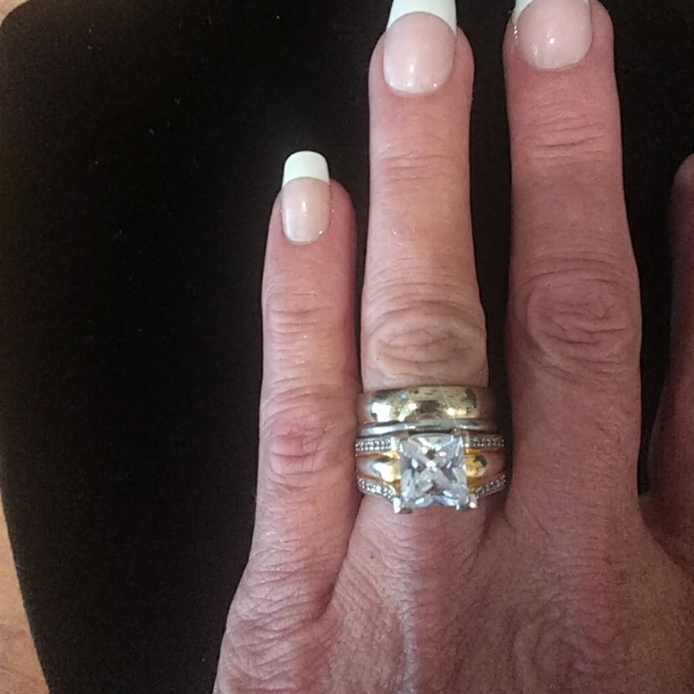 Show Stopper Wedding Set Emerald Cut Ring