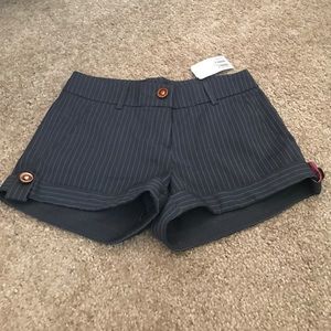 Charcoal and Light Grey Pinstripe Shorts