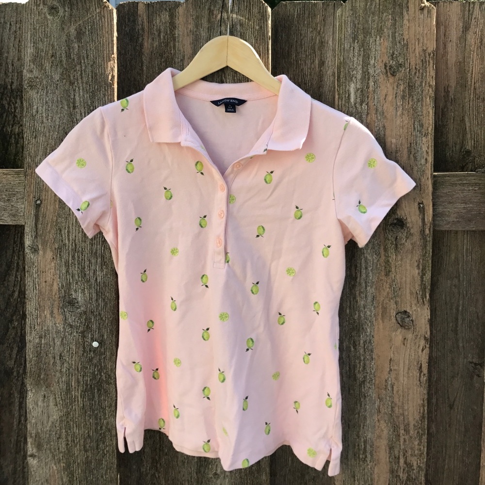 Lands End preppy polo tee limes design