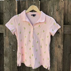 Lands End preppy polo tee limes design