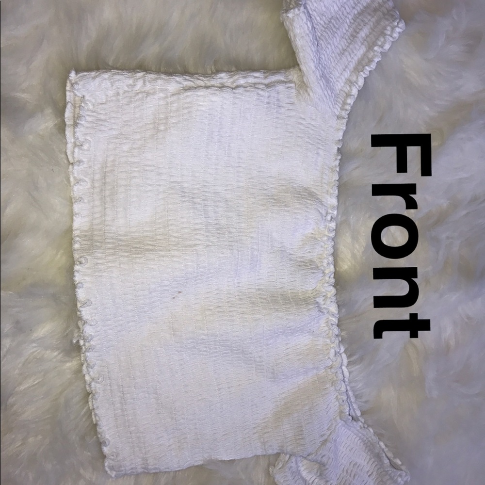 White off the shoulder crop top