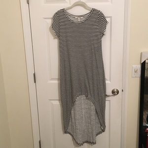 Asymmetrical black and white striped dress!
