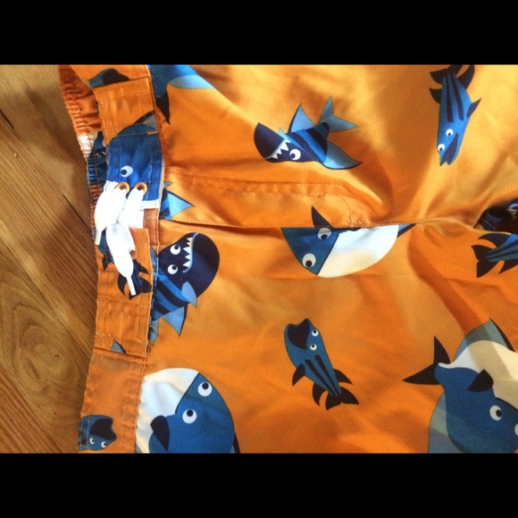 Like new Gymboree Boys size 12 orange fish trunks - Picture 2 of 5