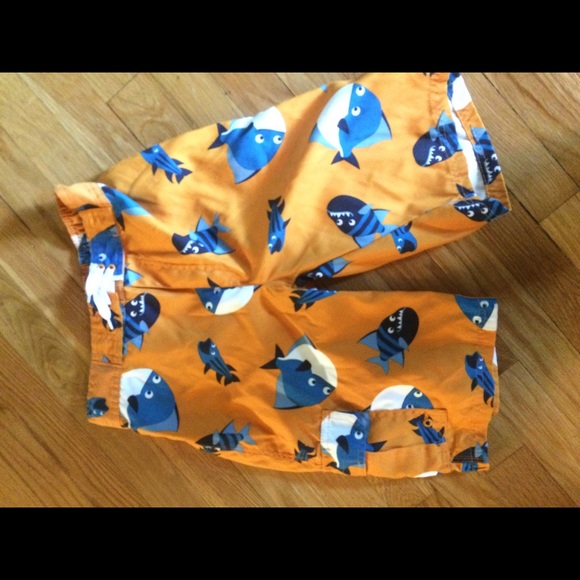 Like new Gymboree Boys size 12 orange fish trunks - Picture 1 of 5