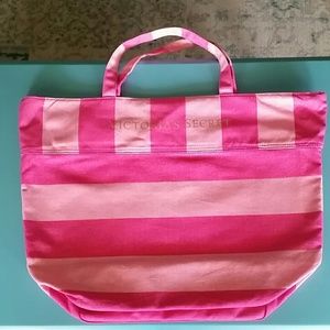 Victoria's Secret Pink Striped Tote Bag NWOT