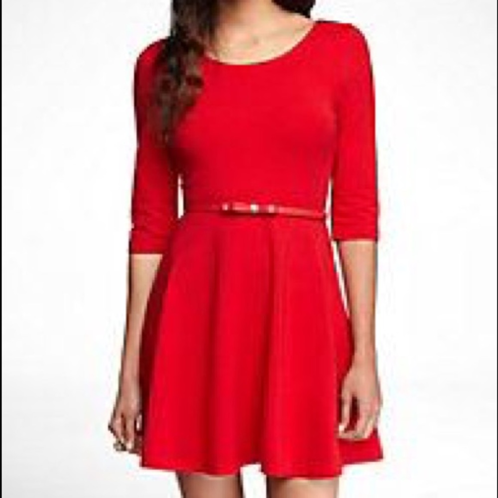 NWOT Express red skater dress