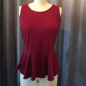Red peplum tank
