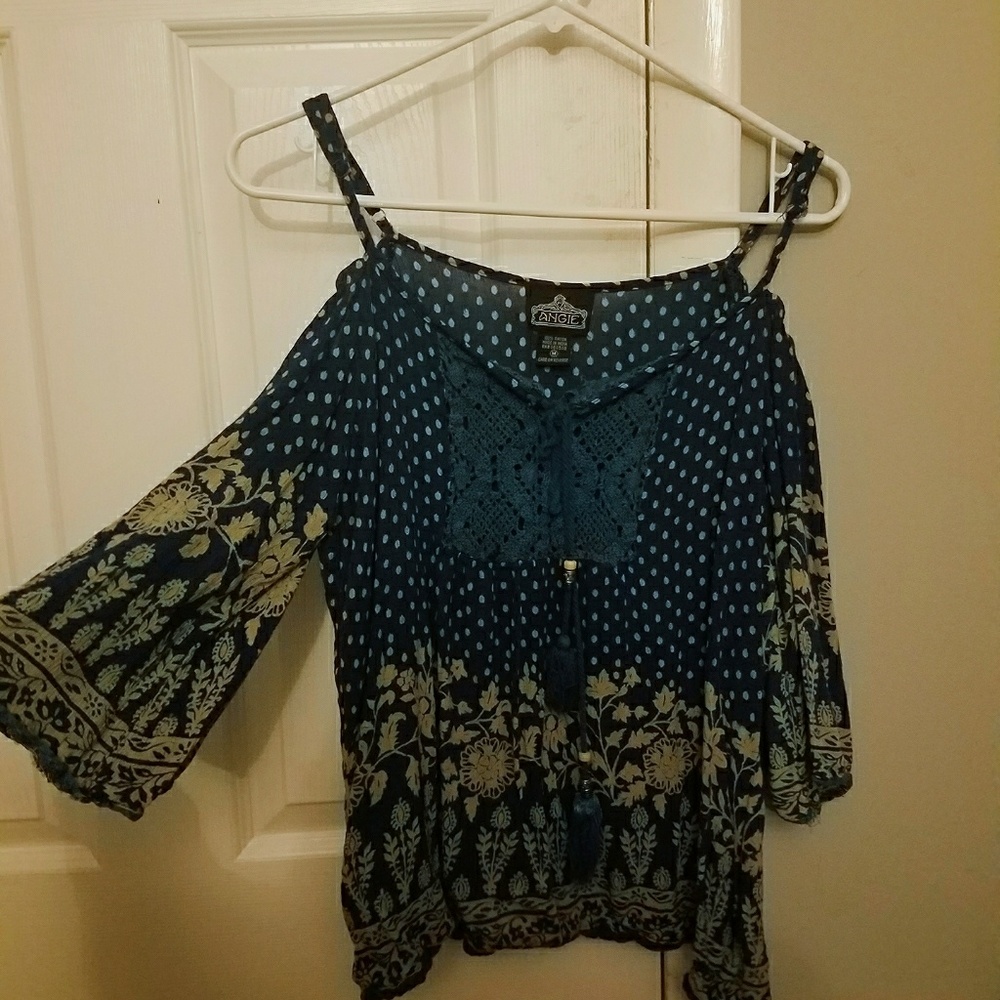 Angie open shoulder top