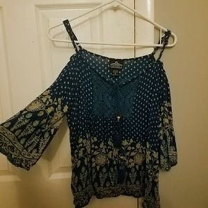 Angie open shoulder top