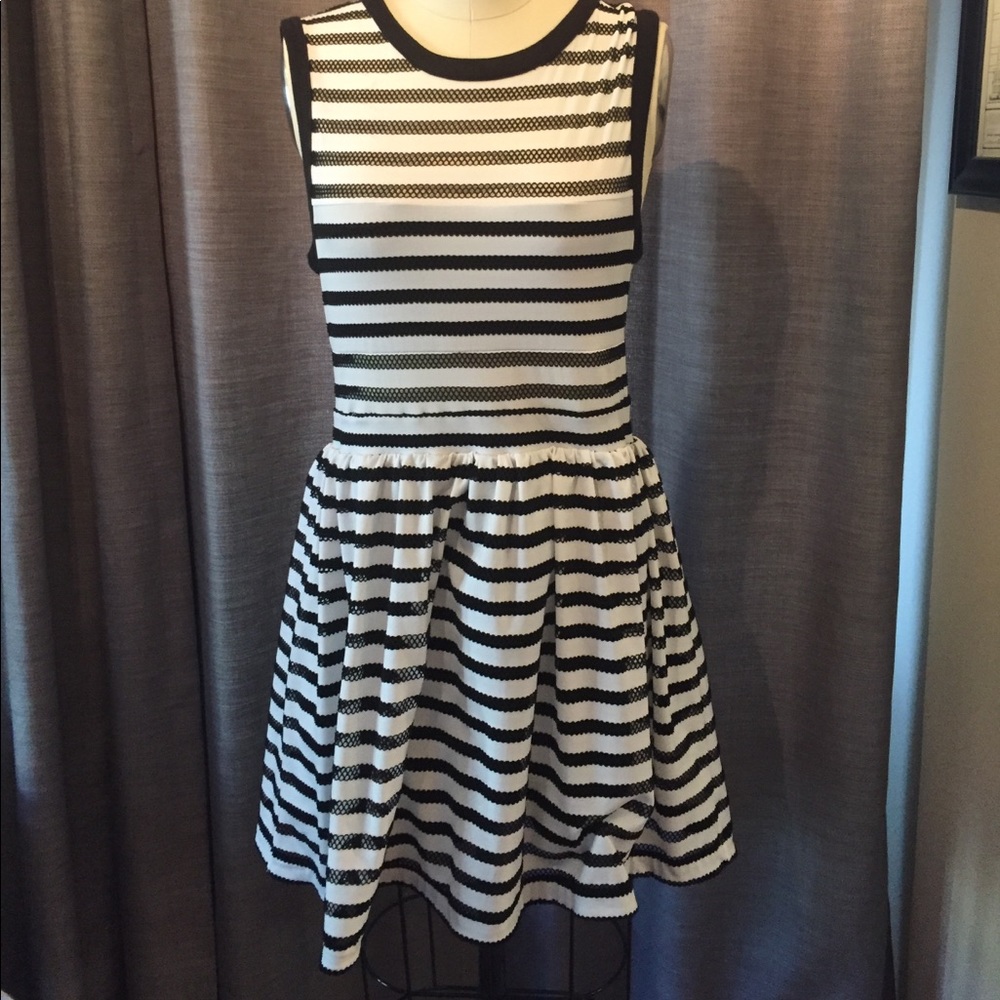 Striped silence and noise dress