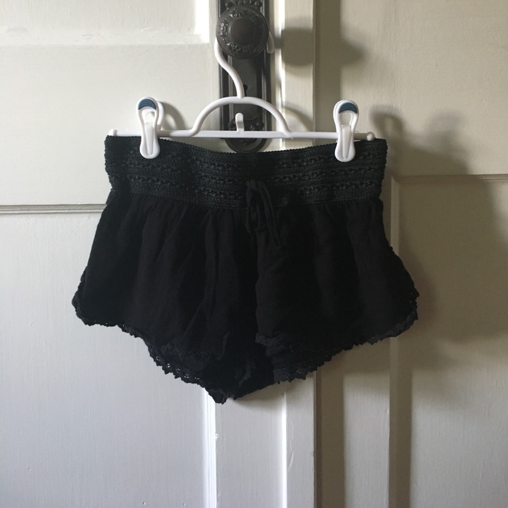 Black Cotton Shorts