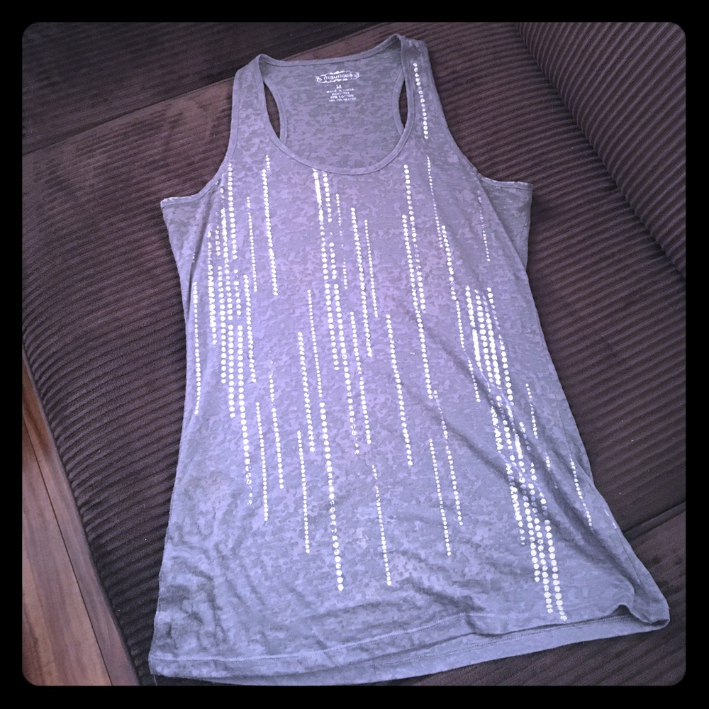 Maurices bling grey burnout tank size medium
