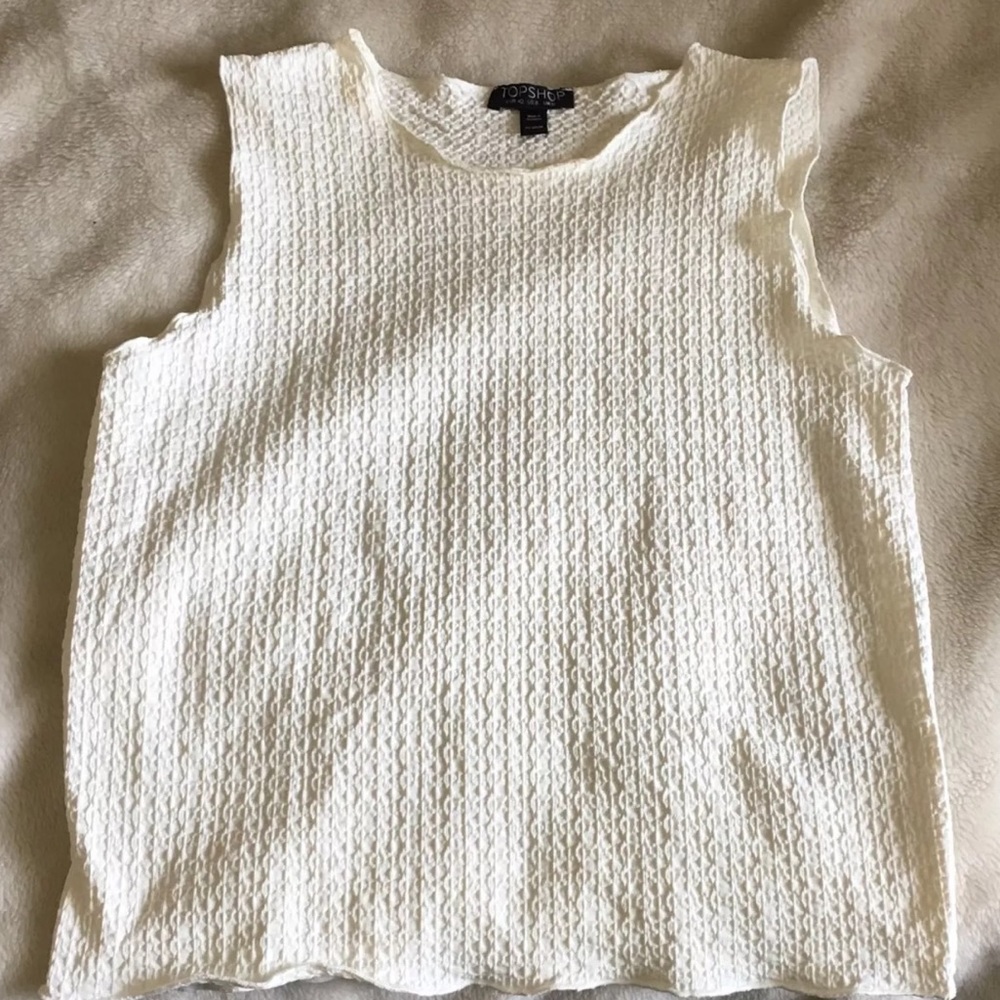 Topshop Textured White Tank