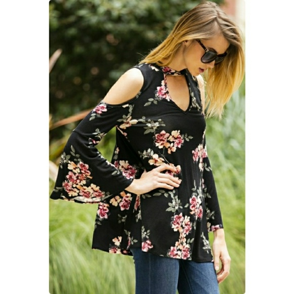 HP PICK NWT BLACK FLORAL TOP - Picture 4 of 4