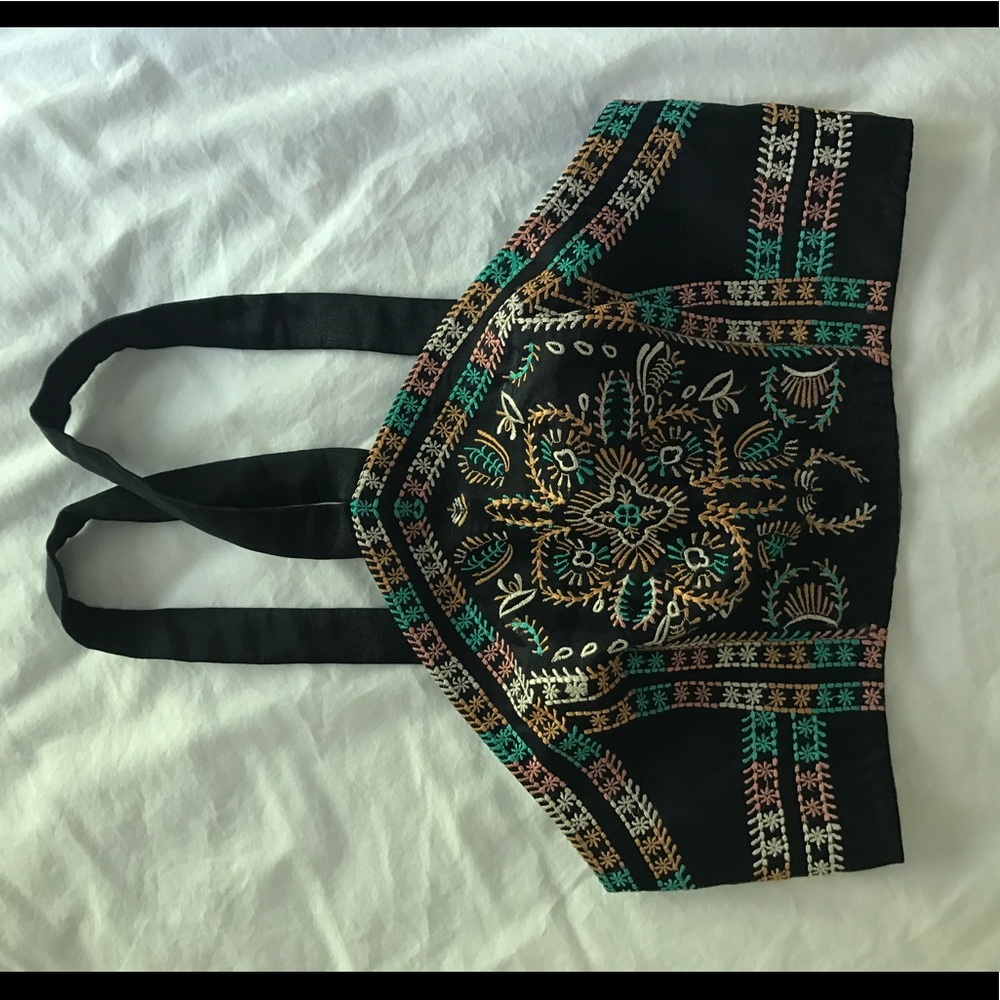 Black crop top with colored design! Topshop 2