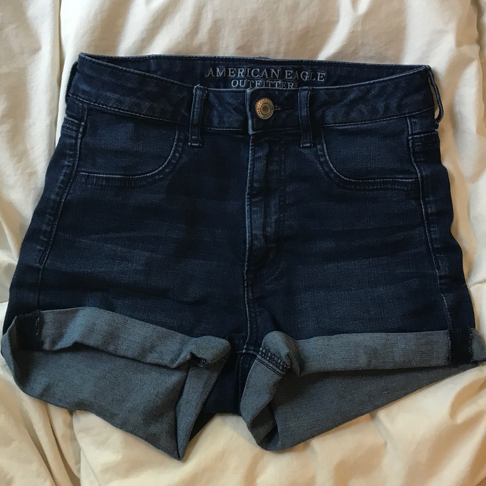 Dark Blue Denim Shorts- American Eagle