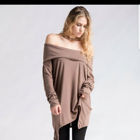 💜New Oversized off shoulder tunic - Picture 4 of 4