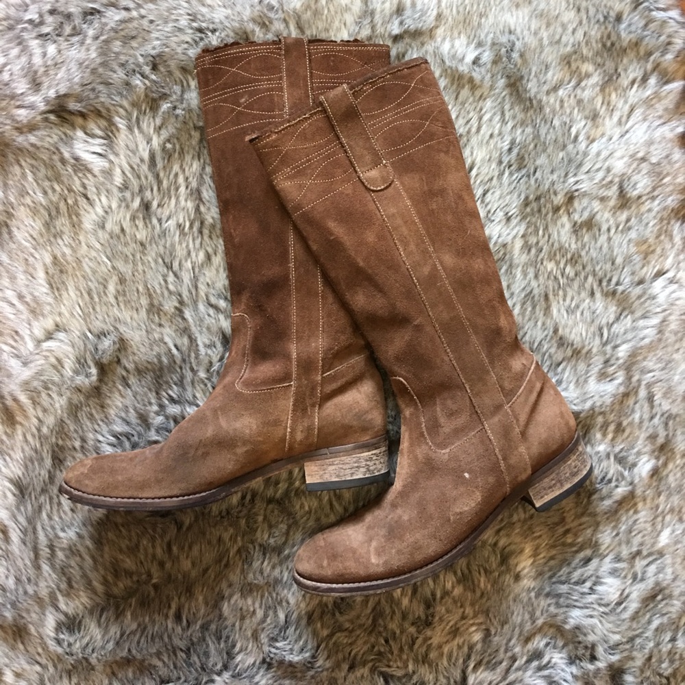 J.Crew tall brown leather boot- 8.5