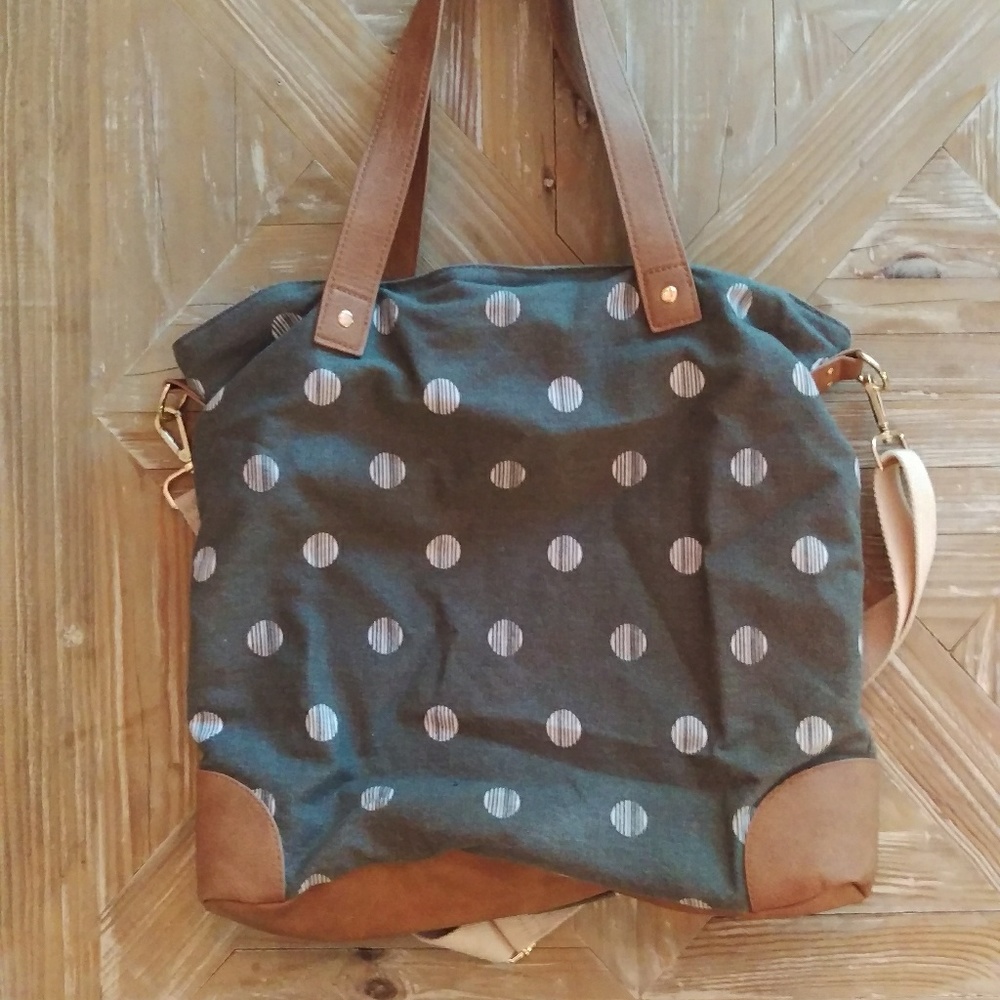 Polka Dot Cotton Canvas Bag