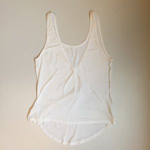 lululemon burnout white stripe tank.