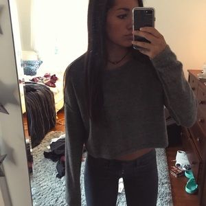 Grey Cropped Sweater