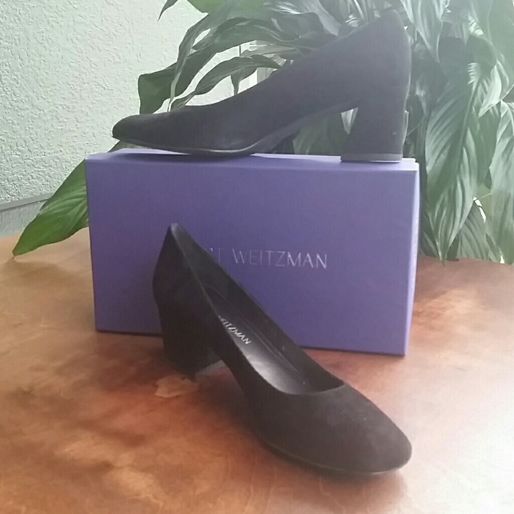 Stuart Weitzman Marymid Black Suede Pump