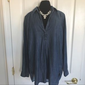 Gap Dark Chambray Tunic Top