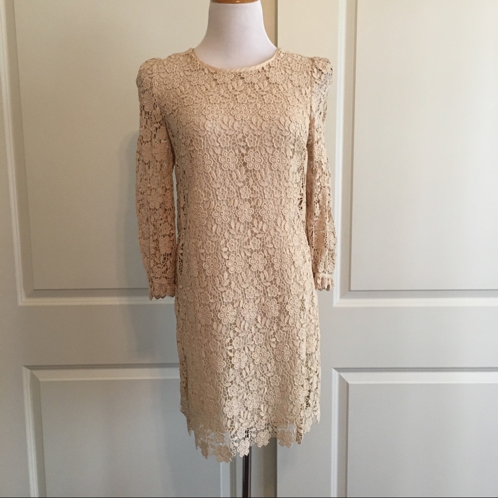 Juicy Couture beige crochet lace minidress